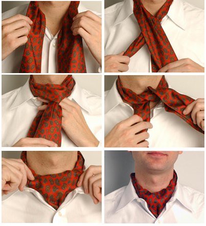 how to tie ascot (men's neck scarf)