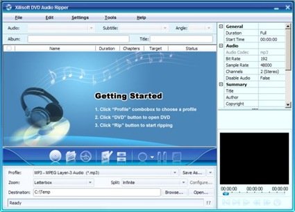 Xilisoft DVD Audio Ripper -- beautiful DVD audio ripper