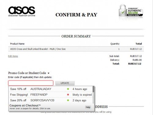 Confirm   pay   ASOS