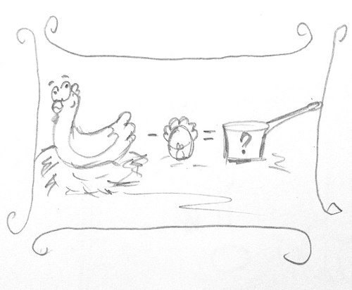 How to determine the freshness of an egg, chicken, egg, saucepan, pencil drawing