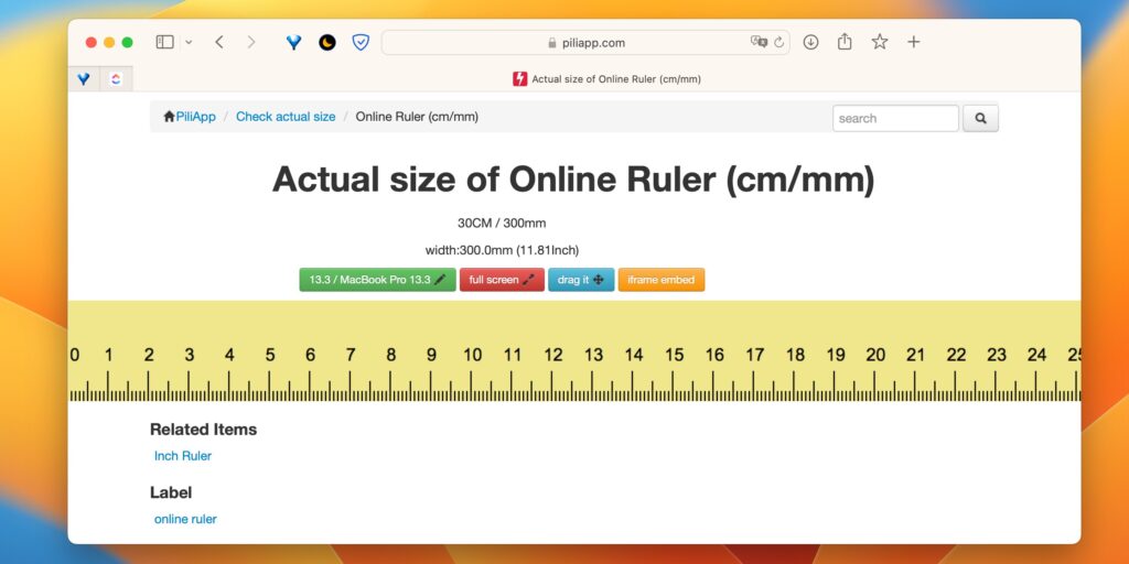 10 full-size online rulers