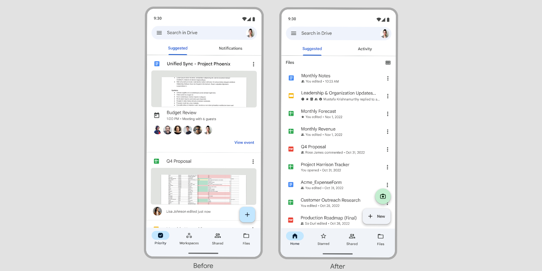 Google Drive gets a new design for iOS and Android