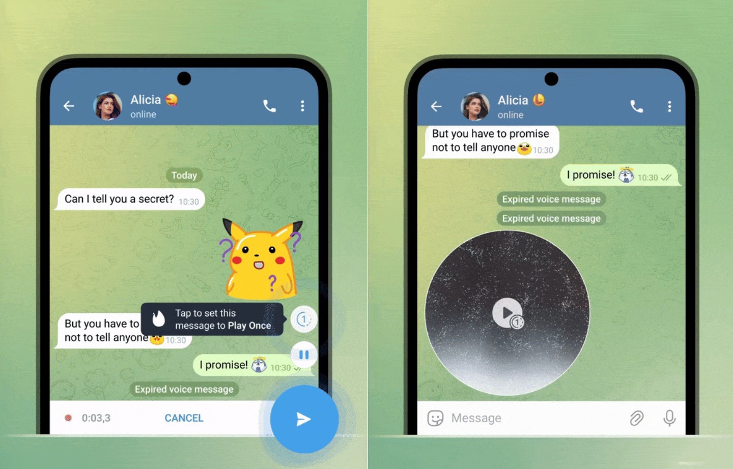 Telegram has added self-destructible voice and video messages