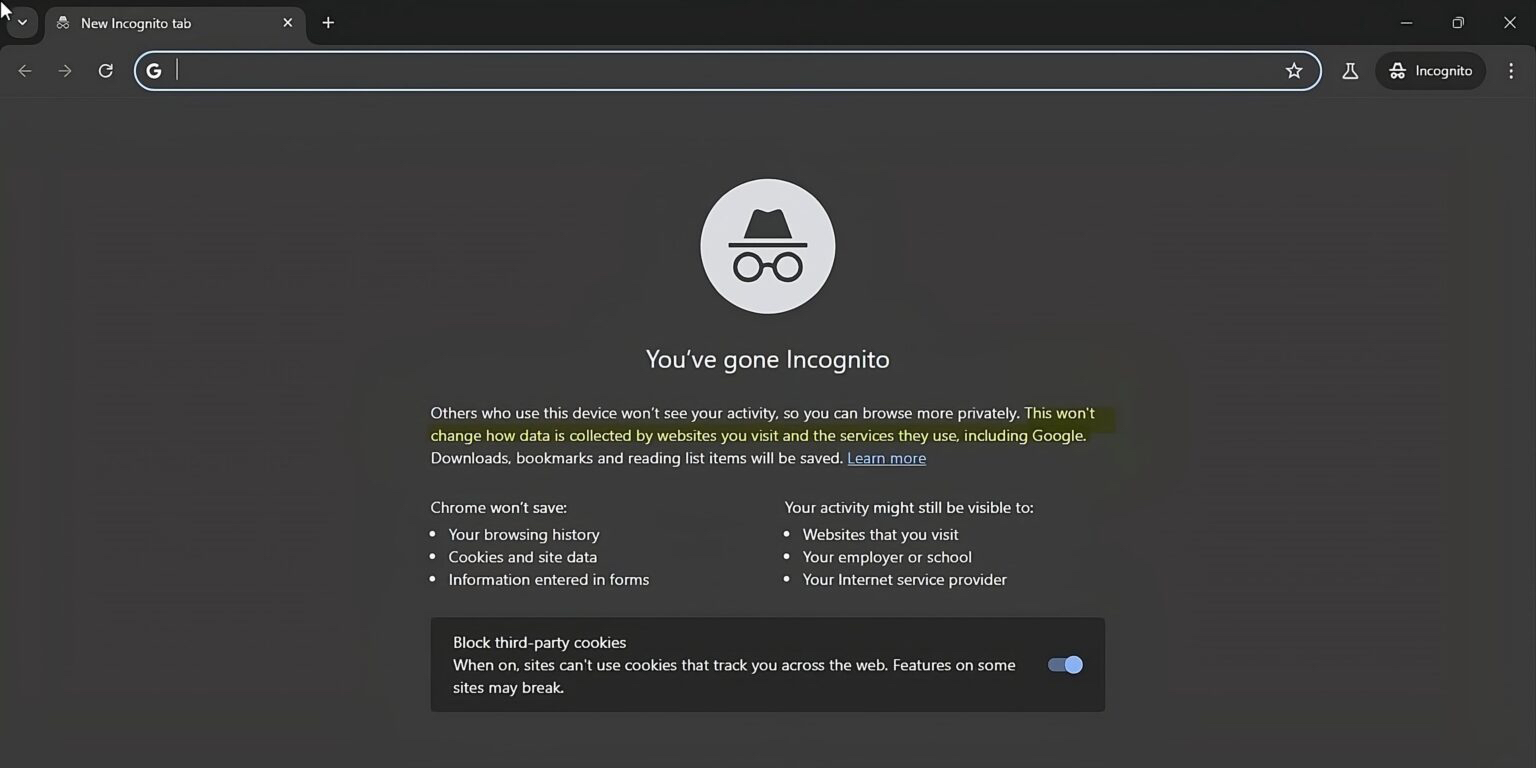 Google has admitted that incognito mode in Chrome is almost useless